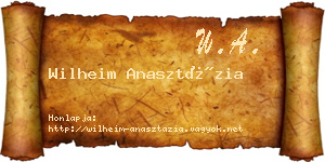 Wilheim Anasztázia névjegykártya